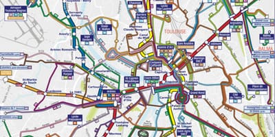 Avtobus Toulouse marşrut xəritəsi